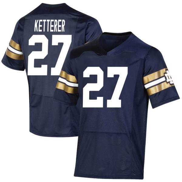 Chase Ketterer Notre Dame Fighting Irish NCAA Men's #27 Navy Premier 2021 Shamrock Series Replica College Stitched Football Jersey SDH1755CQ